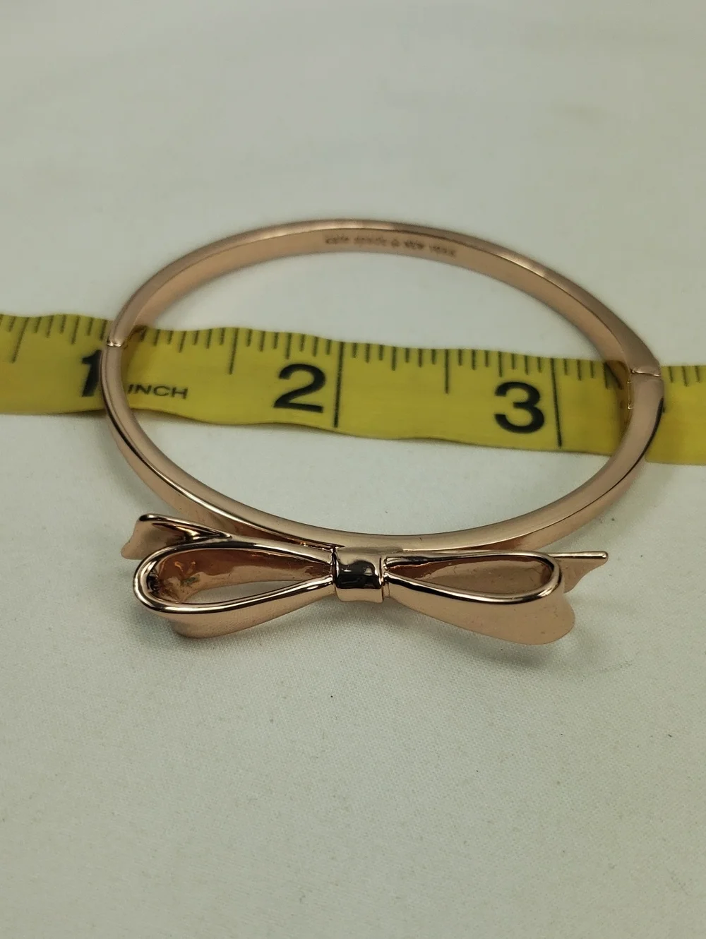 Kate Spade Rose Gold Bow Hinged Bangle Bracelet